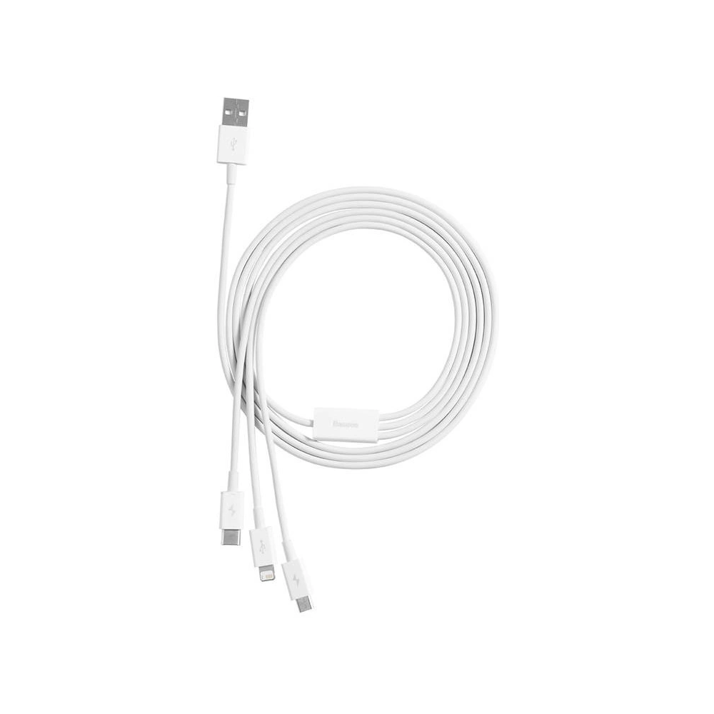 Hurtownia GSM - Kabel Baseus Superior Data USB-A/microUSB - Lightning - USB-C 3.5A 1m (Bílý) - BSU4442 - {ean13} - Hurt