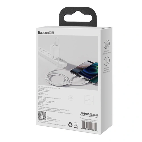 Kabel Baseus Superior Data USB-A/microUSB - Lightning - USB-C 3.5A 1m (White)