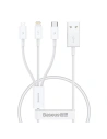 Hurtownia GSM - Kabel Baseus Superior Data USB-A/microUSB - Lightning - USB-C 3.5A 0.5m (Bílá) - BSU4443 - {ean13} - Hurt