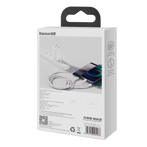 Kabel Baseus Superior Data USB-A/microUSB - Lightning - USB-C 3.5A 0.5m (White)