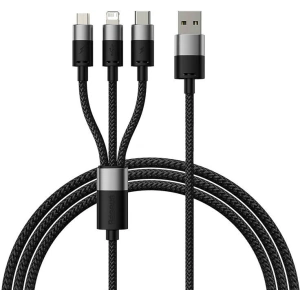 Hurtownia GSM - Kábel Baseus StarSpeed USB-A/microUSB - Lightning - USB-C 3.5A 0.6m (fekete) - BSU4444 - {ean13} - Hurt