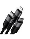 Hurtownia GSM - Kábel Baseus StarSpeed USB-A/microUSB - Lightning - USB-C 3.5A 0.6m (fekete) - BSU4444 - {ean13} - Hurt