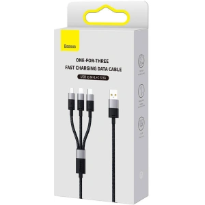 Hurtownia GSM - Kábel Baseus StarSpeed USB-A/microUSB - Lightning - USB-C 3.5A 0.6m (fekete) - BSU4444 - {ean13} - Hurt
