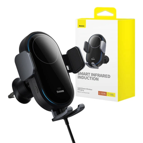 Uchwyt samochodowy z ładowarką bezprzewodową Baseus LightChaser (czarny)