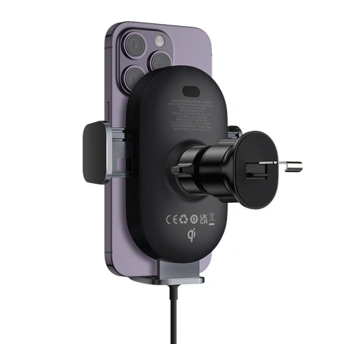 Uchwyt samochodowy z ładowarką bezprzewodową Baseus LightChaser (czarny)