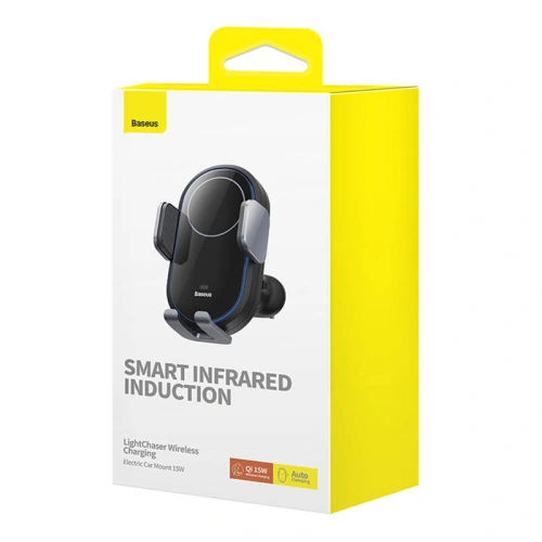 Uchwyt samochodowy z ładowarką bezprzewodową Baseus LightChaser (czarny)