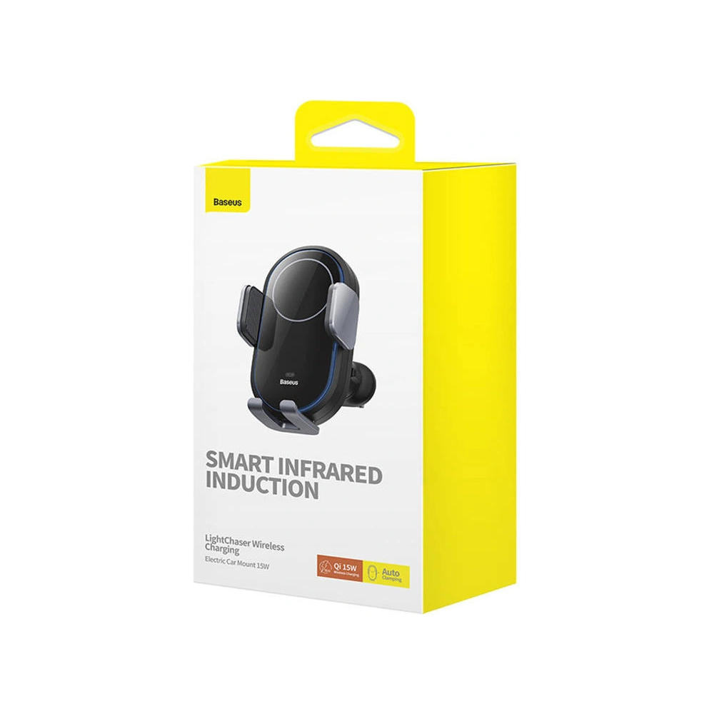 Wholesale Baseus LightChaser Car Moubnt Holder with Wireless Charger (black) - BSU4445 - {ean13} - Hurt