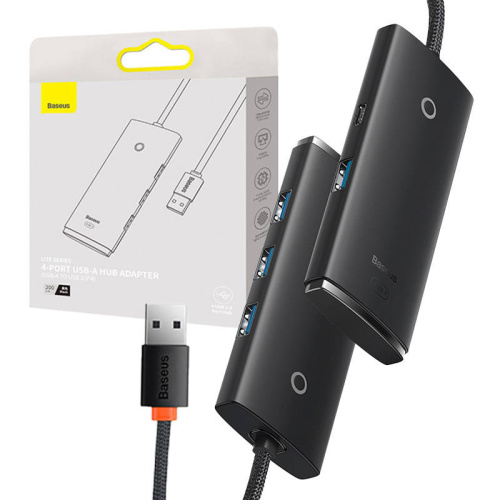 Hurtownia Baseus - 6932172628345 - BSU4446 - Adapter HUB Baseus Lite Series USB-A 4-portowy 25cm - B2B homescreen
