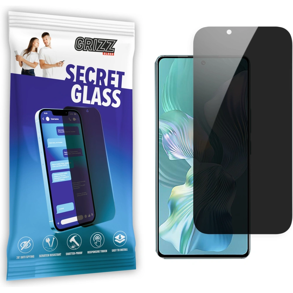 Matowe szkło prywatyzujące GrizzGlass SecretGlass do Honor 80 Pro Flat