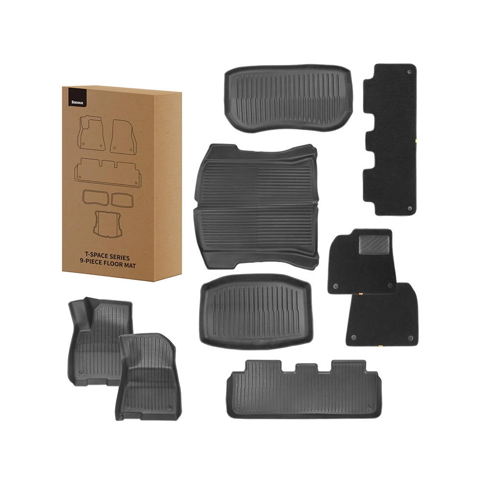 Hurtownia GSM - Covorase auto Baseus T-Space pentru Tesla, 9 piese (catifea neagră) - BSU4448 - {ean13} - Hurt