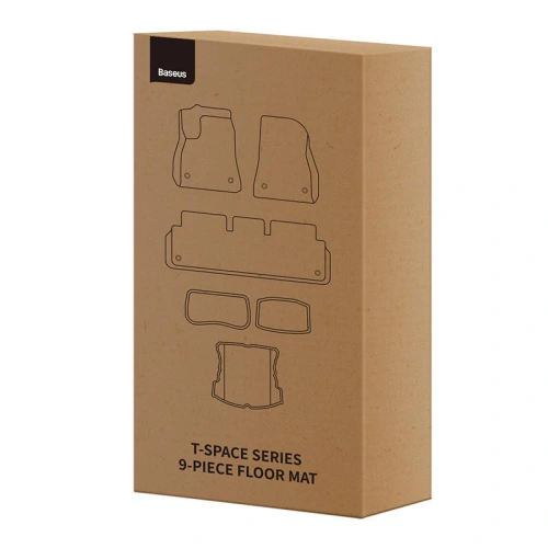 Dywaniki samochodowe Baseus T-Space do Tesli 9 częściowy 9 częściowy (czarny velvet)