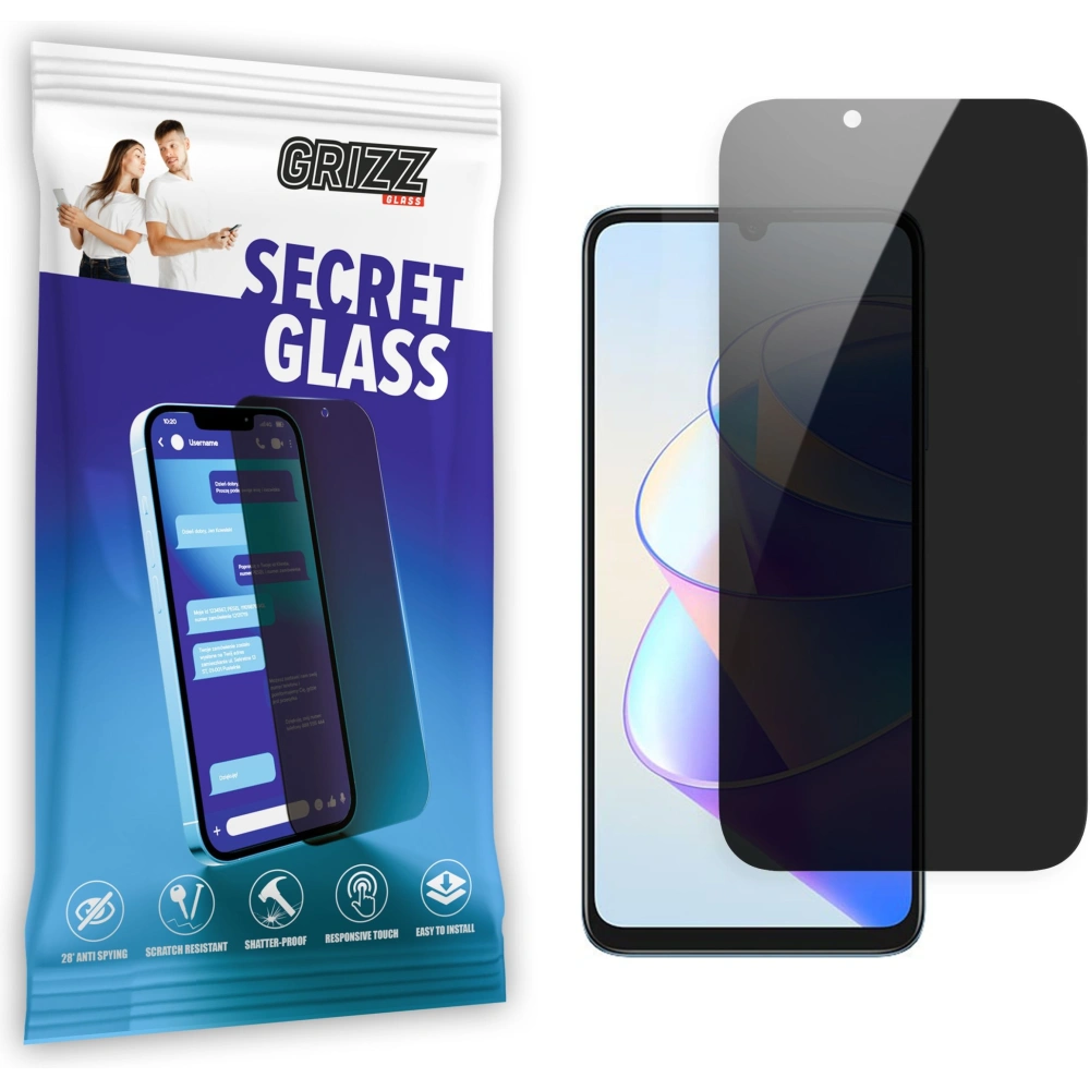 Matowe szkło prywatyzujące GrizzGlass SecretGlass do Honor X7a