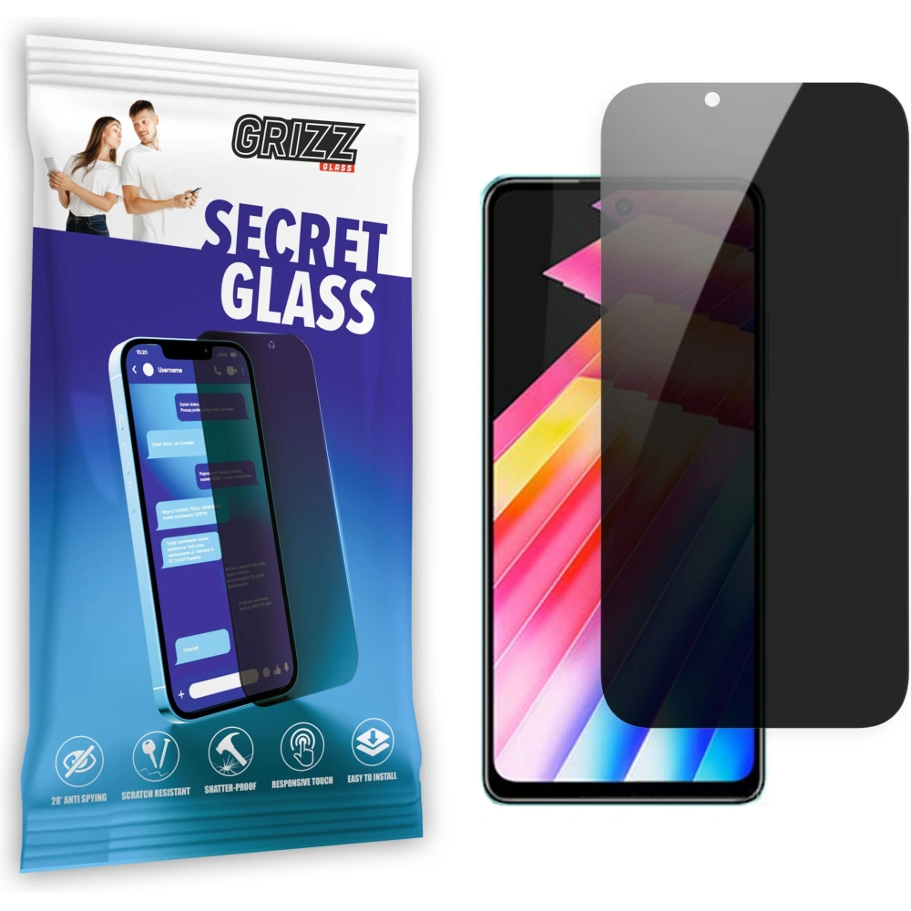 Matowe szkło prywatyzujące GrizzGlass SecretGlass do Infinix Hot 30