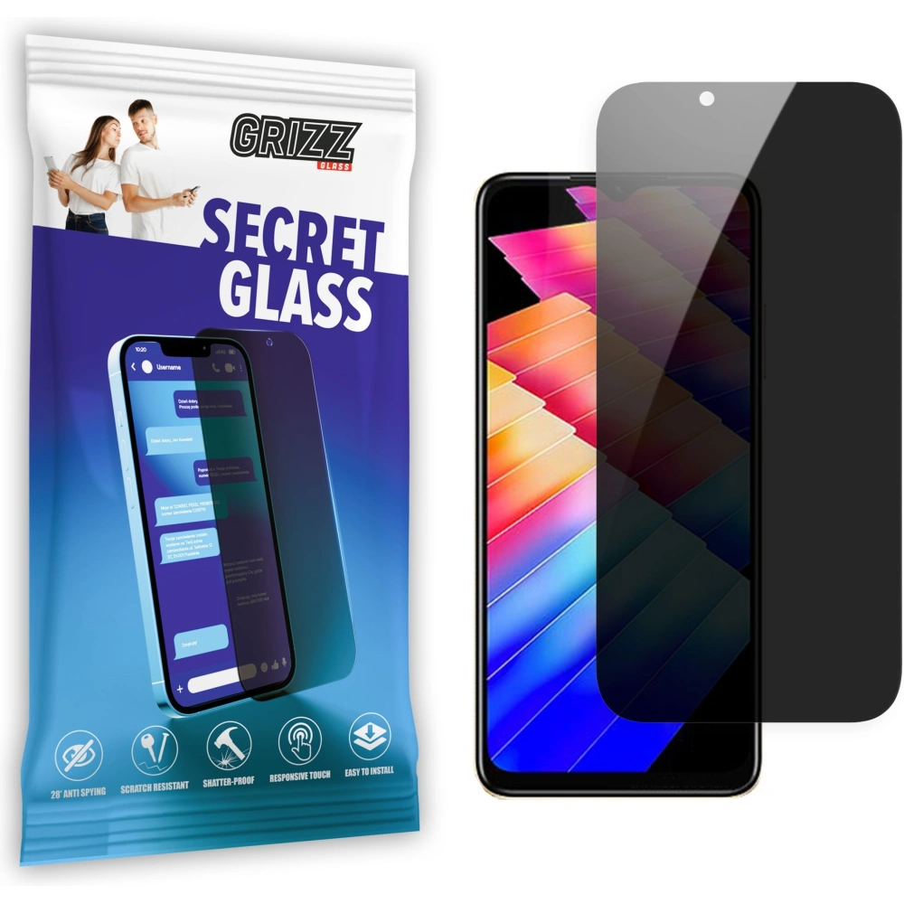 Matowe szkło prywatyzujące GrizzGlass SecretGlass do Infinix Hot 30i