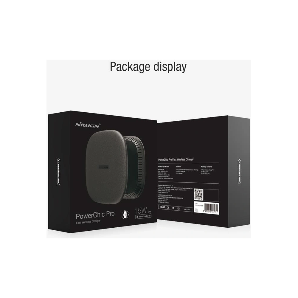 Hurtownia GSM - Kabelloses Ladegerät Nillkin Powerchic Pro 15W Schnelles kabelloses Ladegerät Schwarz - NLK1161 - {ean13} - Hurt