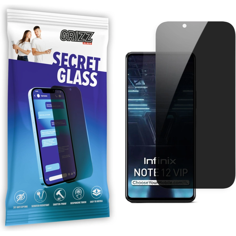 Matowe szkło prywatyzujące GrizzGlass SecretGlass do Infinix Note 12 VIP