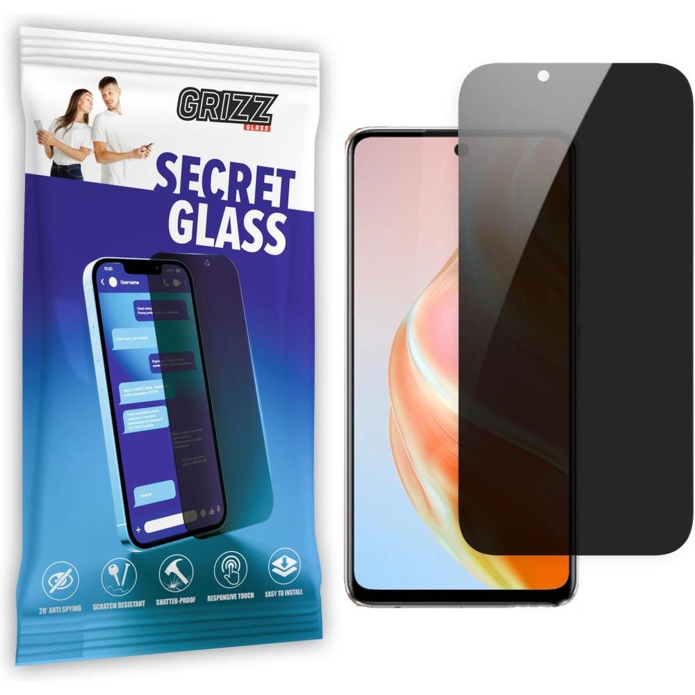 Matowe szkło prywatyzujące GrizzGlass SecretGlass do Infinix Zero 20