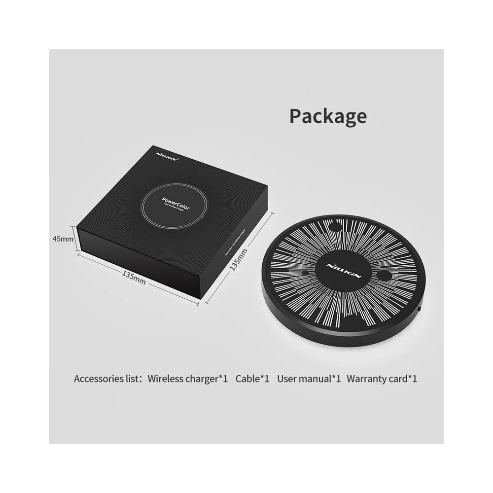 Hurtownia GSM - Vezeték nélküli töltő Nillkin Powercolor Planet 15W Gyors Vezeték nélküli Töltő Fekete - NLK1162 - {ean13} - Hurt