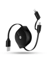 Cablul retractabil USAMS U1 US-SJ192 2w1 USB-A/Lightning/microUSB 1m negru/black
