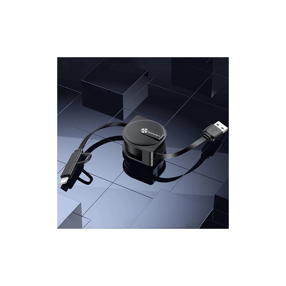 Wholesale USAMS U1 US-SJ192 2in1 USB-A/Lightning/microUSB Cable 1m black - USA983 - {ean13} - Hurt