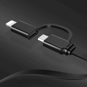 Wholesale USAMS U1 US-SJ192 2in1 USB-A/Lightning/microUSB Cable 1m black - USA983 - {ean13} - Hurt