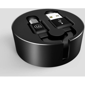 Kabel zwijany USAMS U-Bin US-SJ163 USB-A/microUSB 2A 1m czarny/black