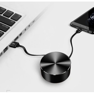 Cablu retractabil USAMS U-Bin US-SJ163 USB-A/microUSB 2A 1m negru/black