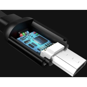 Kabel zwijany USAMS U-Bin US-SJ163 USB-A/microUSB 2A 1m czarny/black