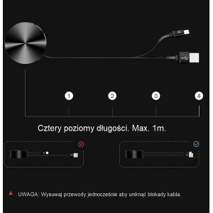 Kabel zwijany USAMS U-Bin US-SJ163 USB-A/microUSB 2A 1m czarny/black