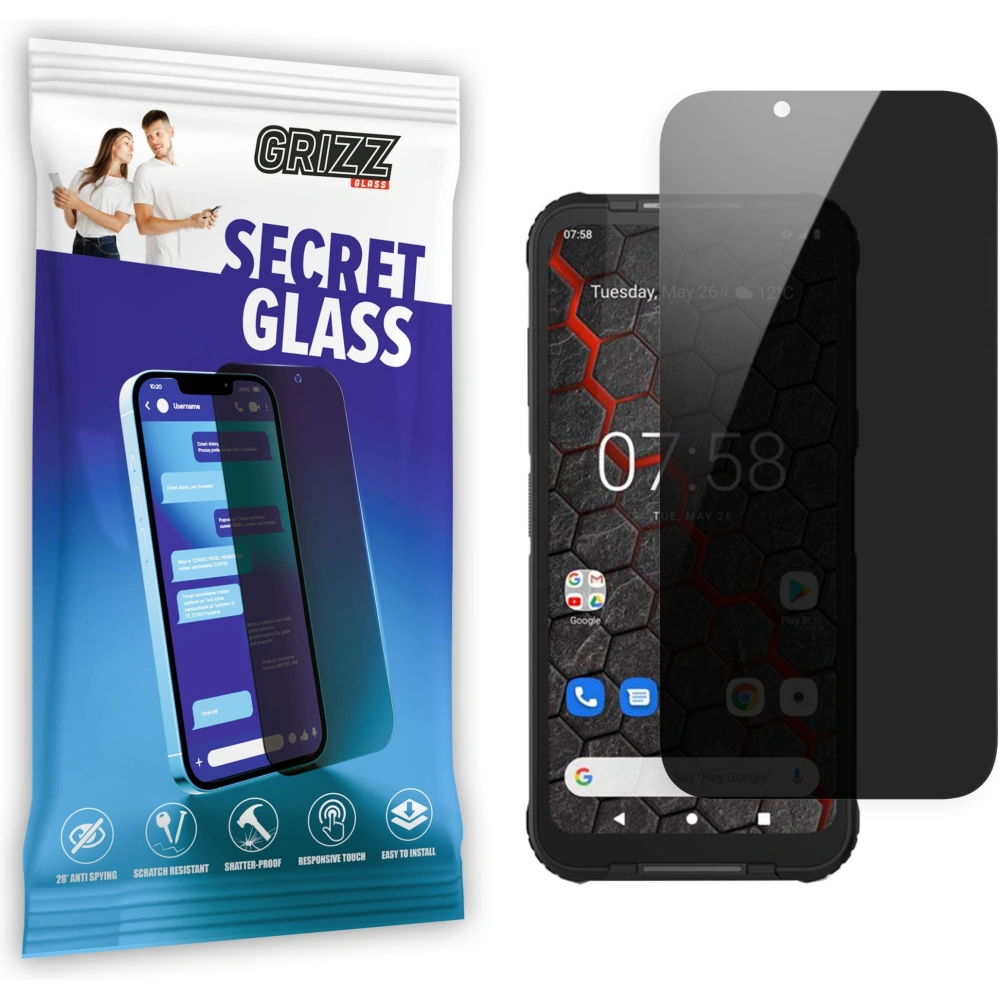 Matowe szkło prywatyzujące GrizzGlass SecretGlass do MyPhone Hammer 3