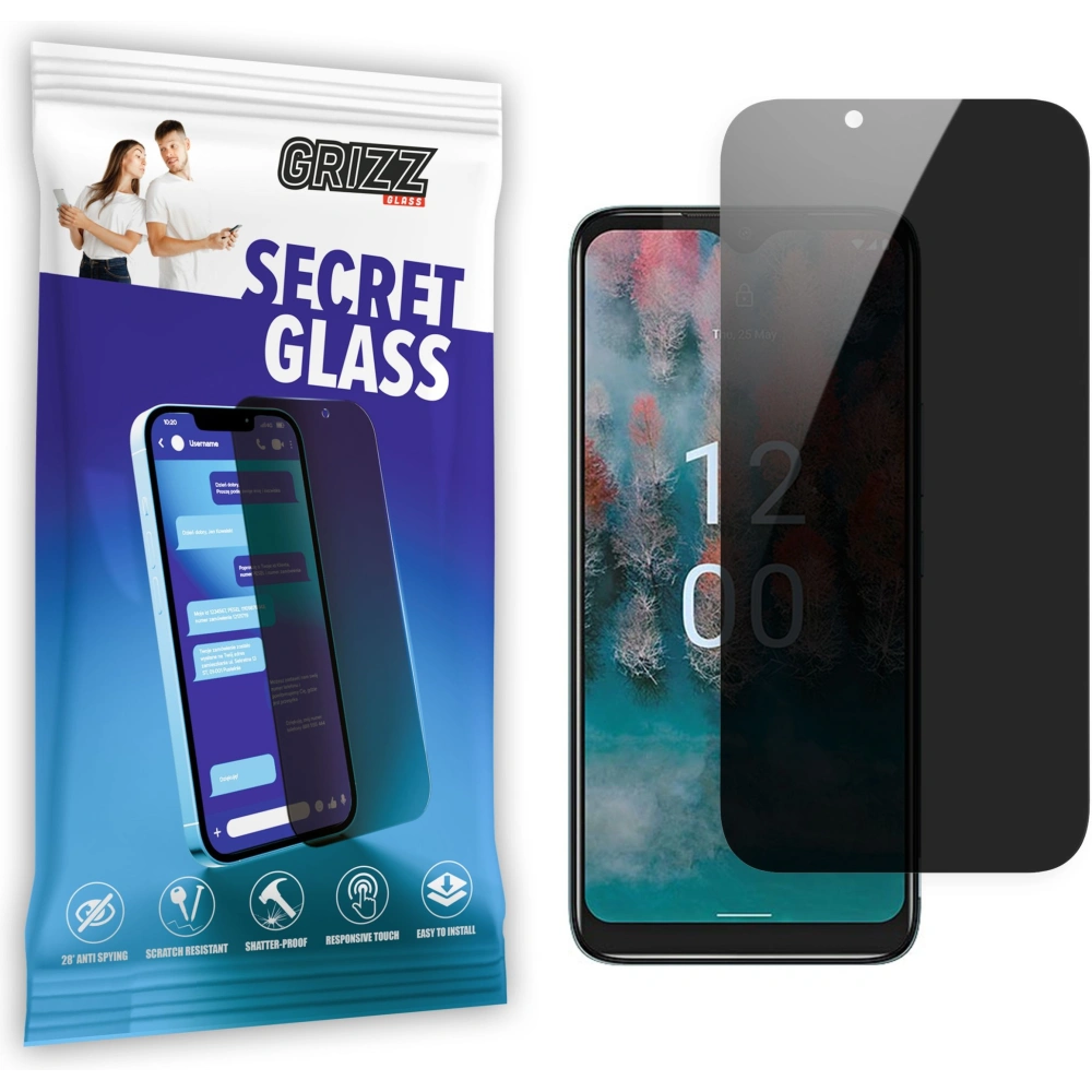 Hurtownia GSM - Sticlă de confidențialitate GrizzGlass SecretGlass pentru Nokia C12 - GRZ5551 - {ean13} - Hurt