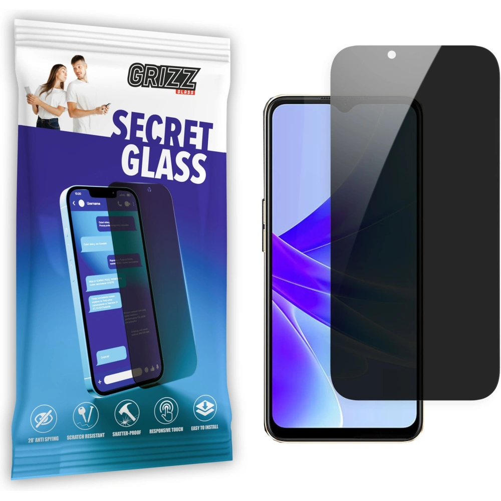 Matowe szkło prywatyzujące GrizzGlass SecretGlass do Oppo A77s