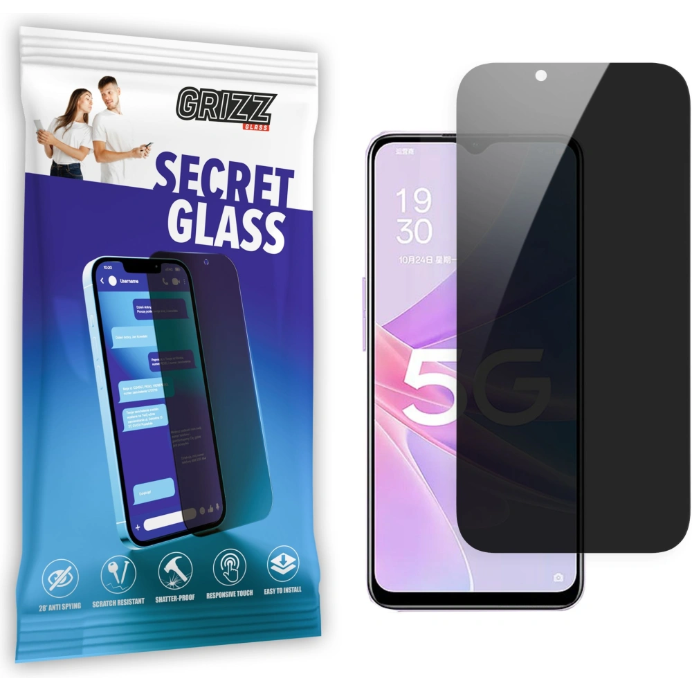 Matowe szkło prywatyzujące GrizzGlass SecretGlass do Oppo A78 5G