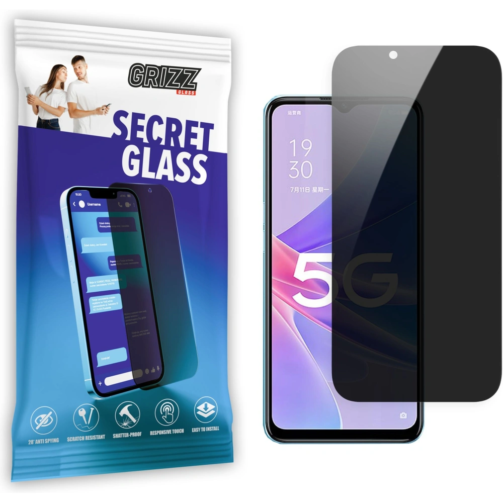 Matowe szkło prywatyzujące GrizzGlass SecretGlass do Oppo A97 5G