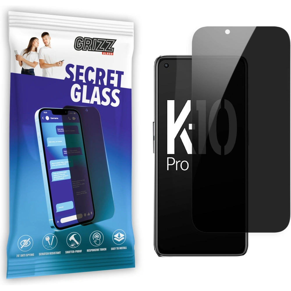 Matowe szkło prywatyzujące GrizzGlass SecretGlass do Oppo K10 Pro