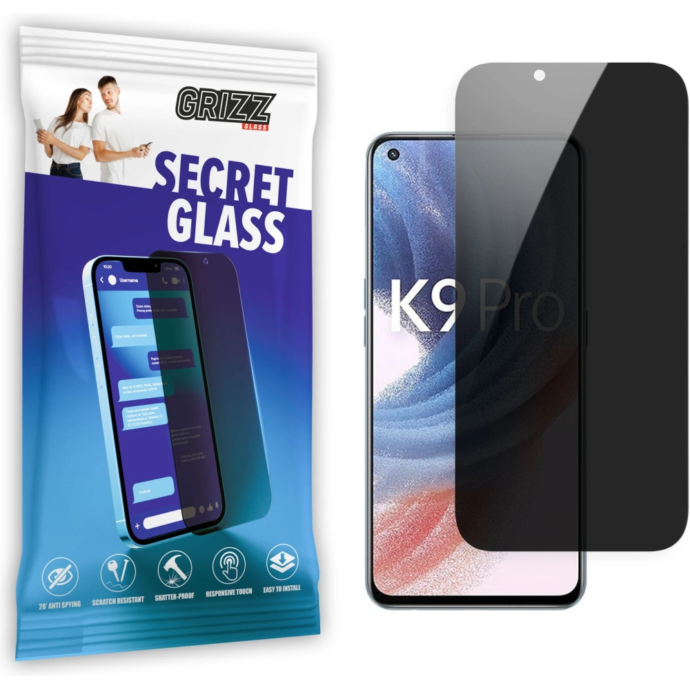 Matowe szkło prywatyzujące GrizzGlass SecretGlass do Oppo K9 Pro 5G
