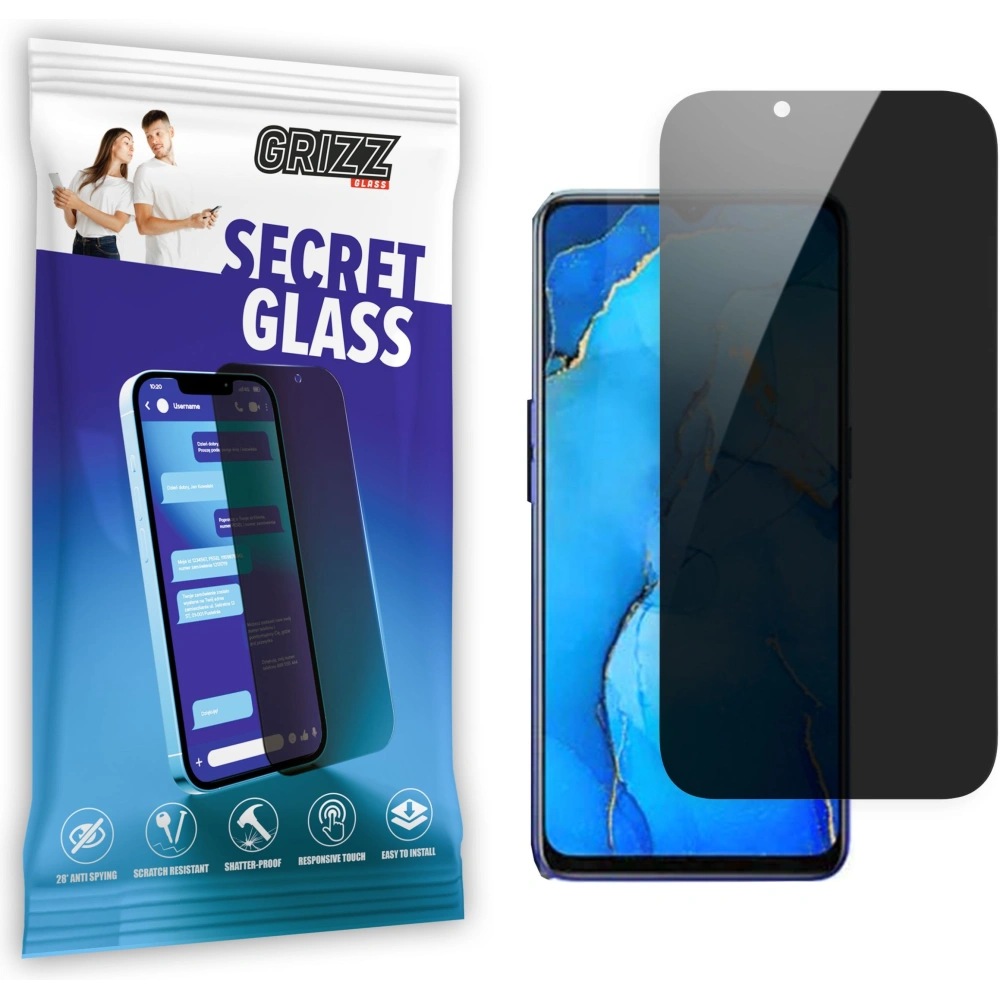Matowe szkło prywatyzujące GrizzGlass SecretGlass do Oppo Reno 3