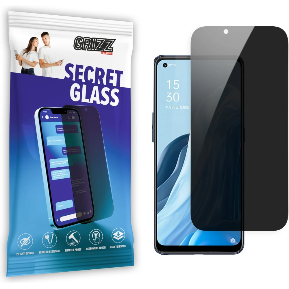 Matowe szkło prywatyzujące GrizzGlass SecretGlass do Oppo Reno 7 SE 5G
