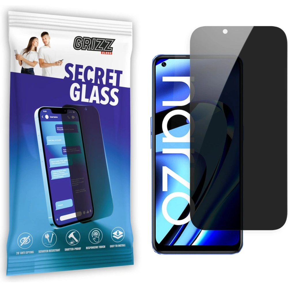 Matowe szkło prywatyzujące GrizzGlass SecretGlass do Realme Narzo 50 Pro 5G