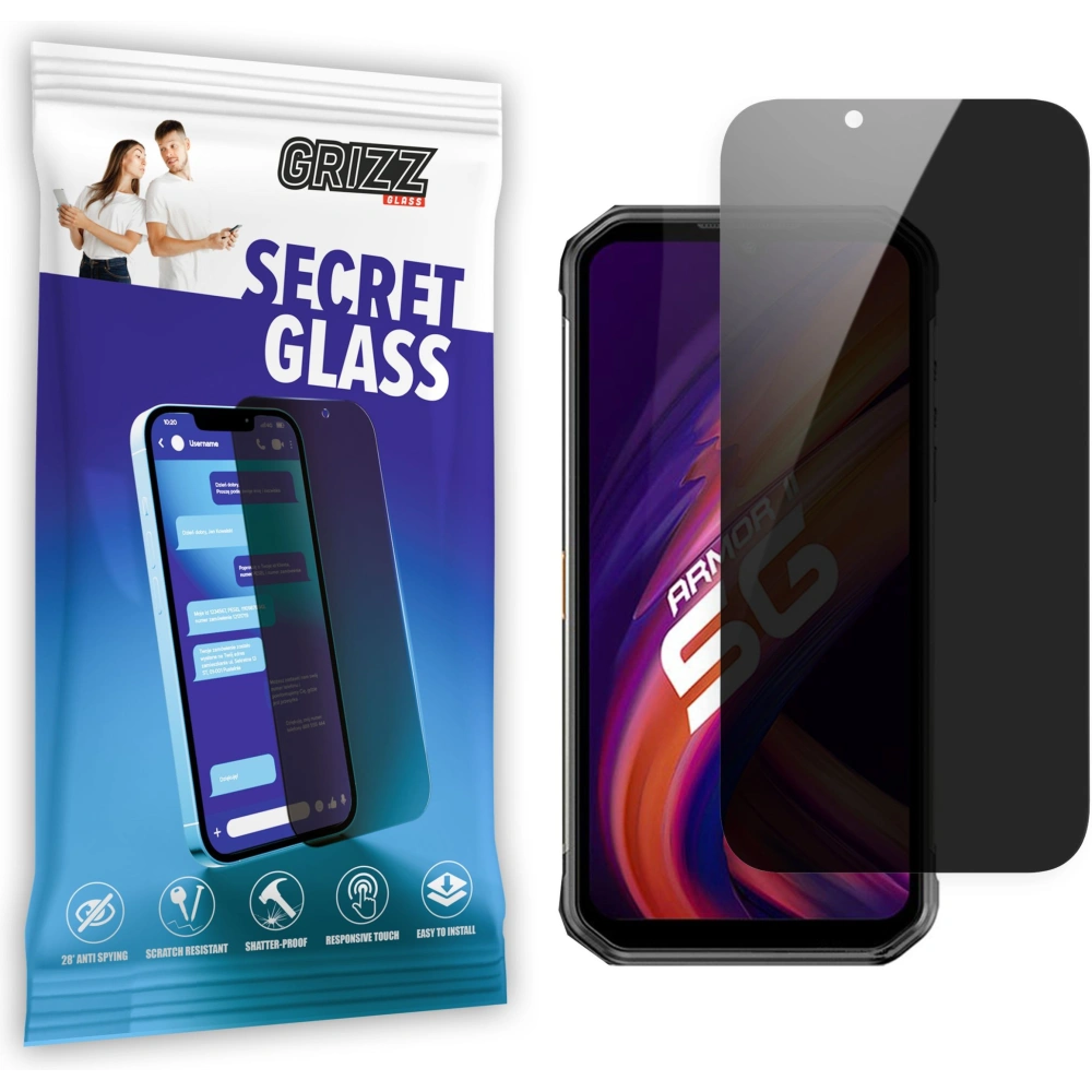 Matowe szkło prywatyzujące GrizzGlass SecretGlass do Ulefone Armor 11 5G