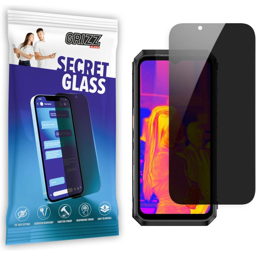Matowe szkło prywatyzujące GrizzGlass SecretGlass do Ulefone Armor 18t