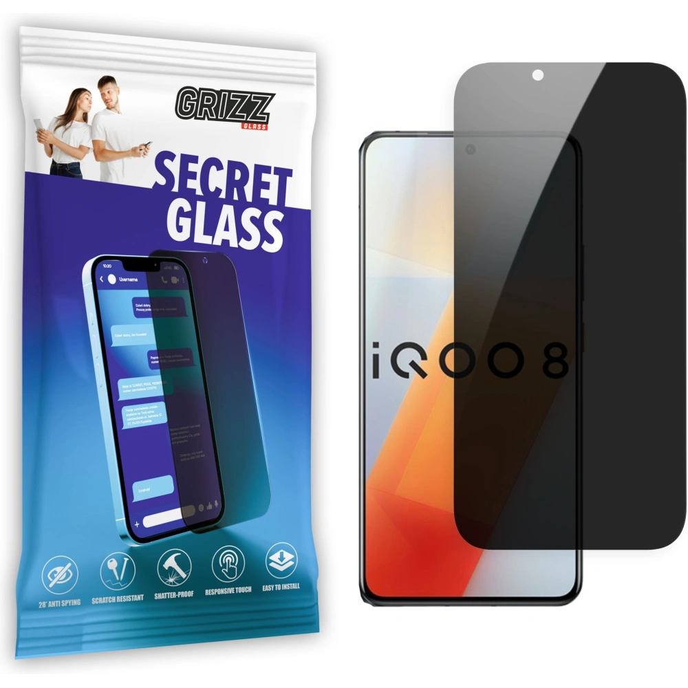 Matowe szkło prywatyzujące GrizzGlass SecretGlass do Vivo iQOO 8 5G