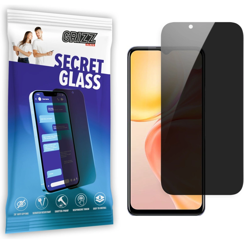 Matowe szkło prywatyzujące GrizzGlass SecretGlass do Vivo Y75s 5G