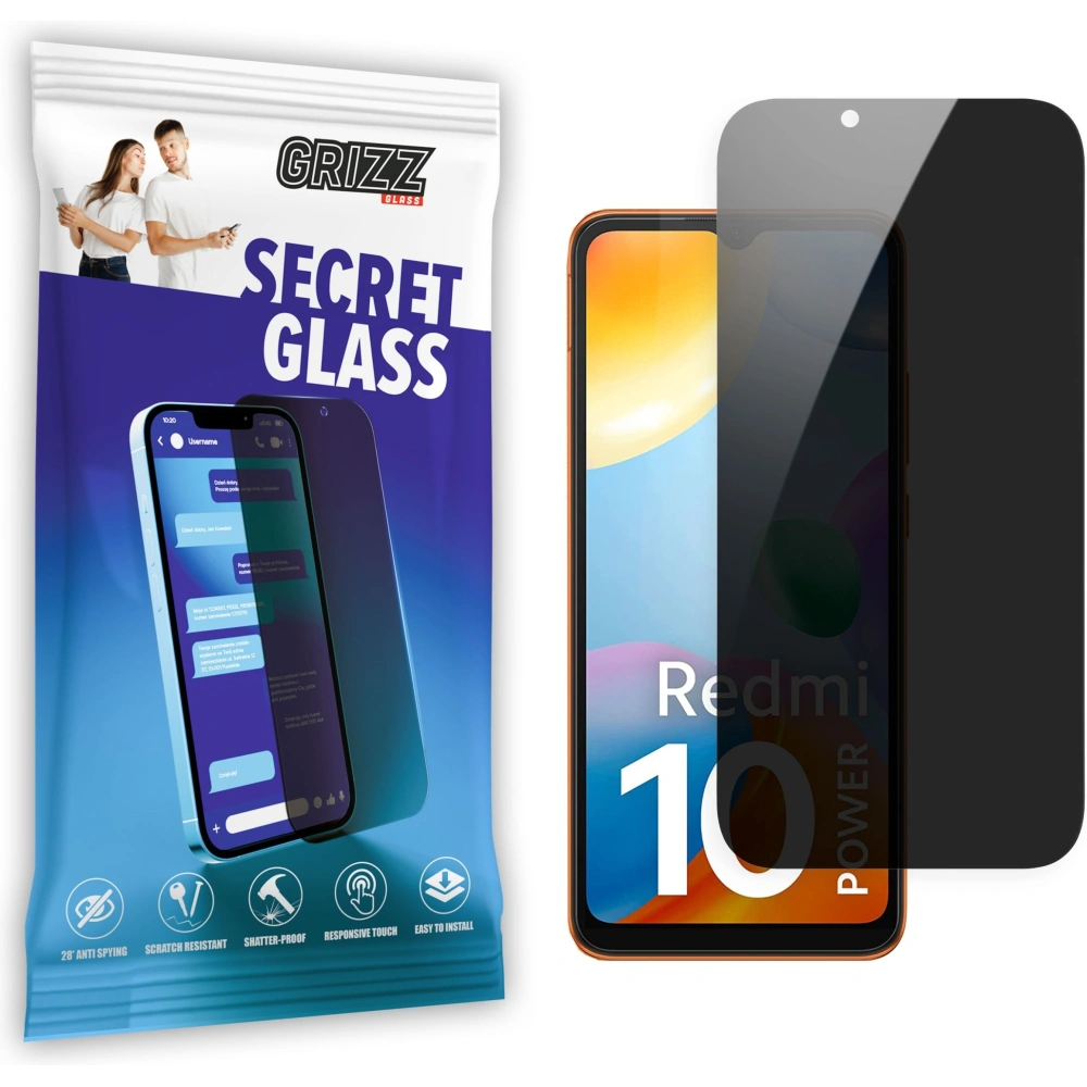 Matowe szkło prywatyzujące GrizzGlass SecretGlass do Xiaomi Redmi 10 Power