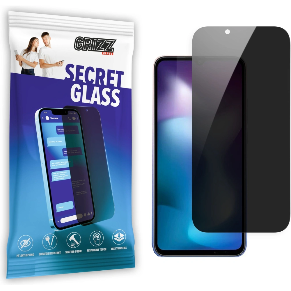 Matowe szkło prywatyzujące GrizzGlass SecretGlass do Xiaomi Redmi 9 Activ