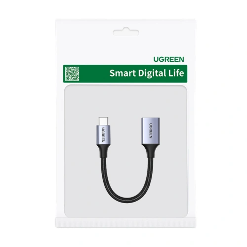Kabel OTG UGREEN US378 USB C (męski)/USB-A (żeński) 3.0 0.15m czarny