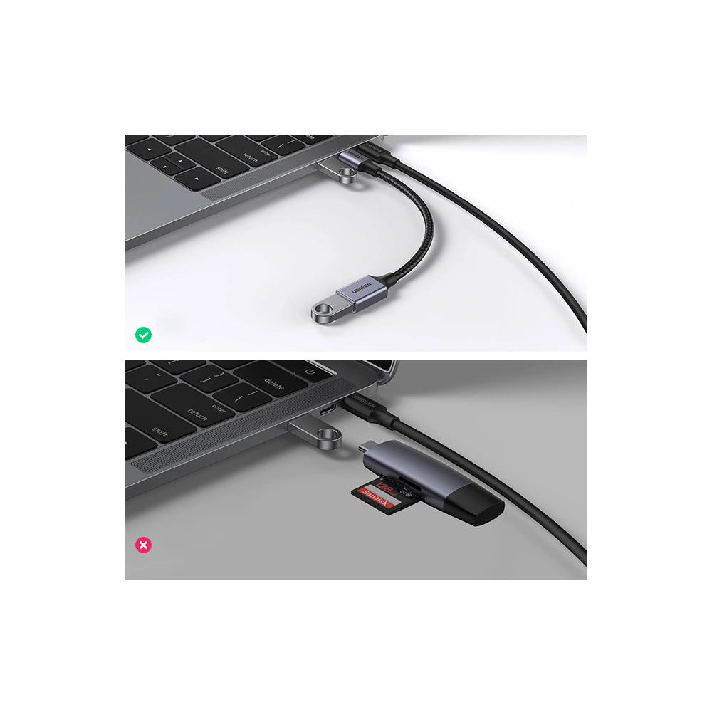 Hurtownia GSM - Kabel OTG UGREEN US378 USB C (męski)/USB-A (żeński) 3.0 0.15m czarny - UGR1665 - {ean13} - Hurt