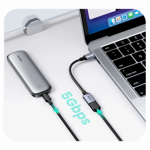 Kabel OTG UGREEN US378 USB C (męski)/USB-A (żeński) 3.0 0.15m czarny