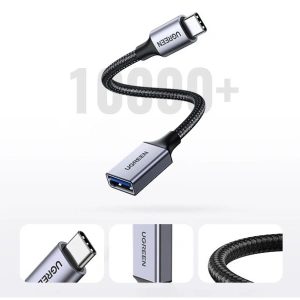 Kabel OTG UGREEN US378 USB C (męski)/USB-A (żeński) 3.0 0.15m czarny