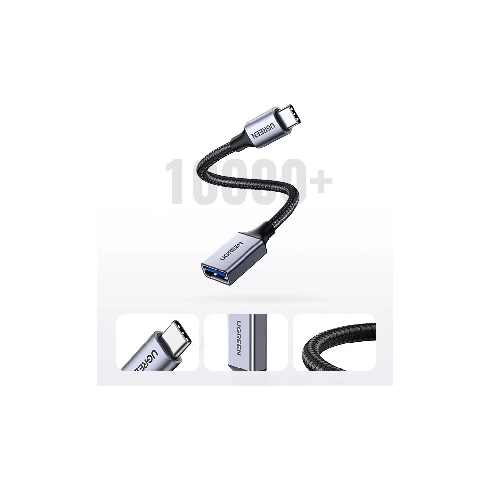 Hurtownia GSM - Kabel OTG UGREEN US378 USB C (bărbat)/USB-A (femeie) 3.0 0.15m negru - UGR1665 - {ean13} - Hurt